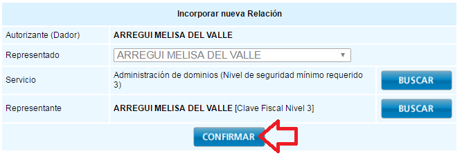 Clave fiscal para asociar mis dominios